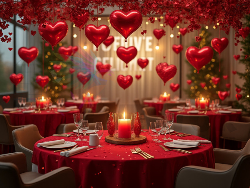 A special celebration table for Valentine's Day celebrations