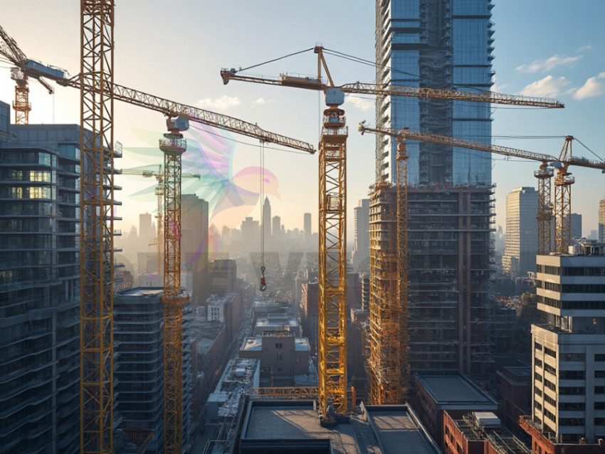 Visual of work done with a crane at the construction site - Crane New York