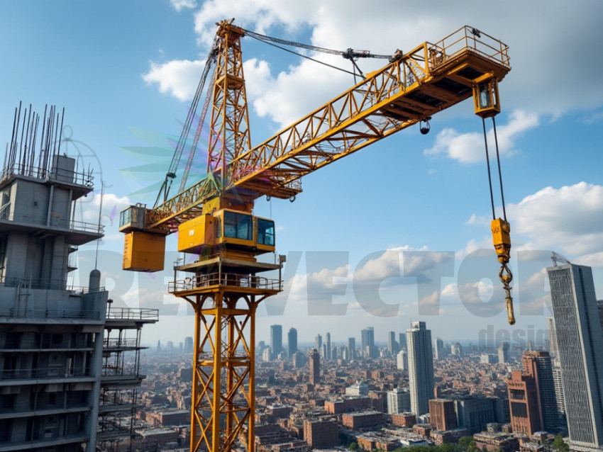 Free Crane jpg - Visual of work done with a crane at the construction site